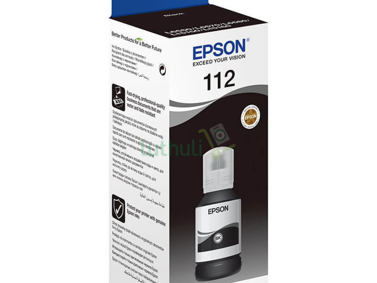 Epson 112 Black Ink Bottle | Genuine Printer