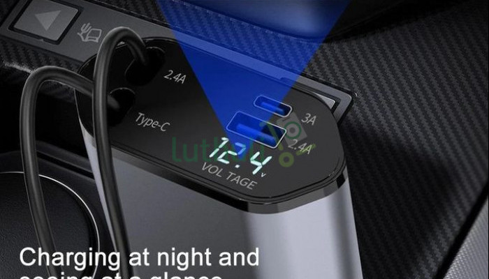 Universal Retractable Car Charging Adapter with Cable