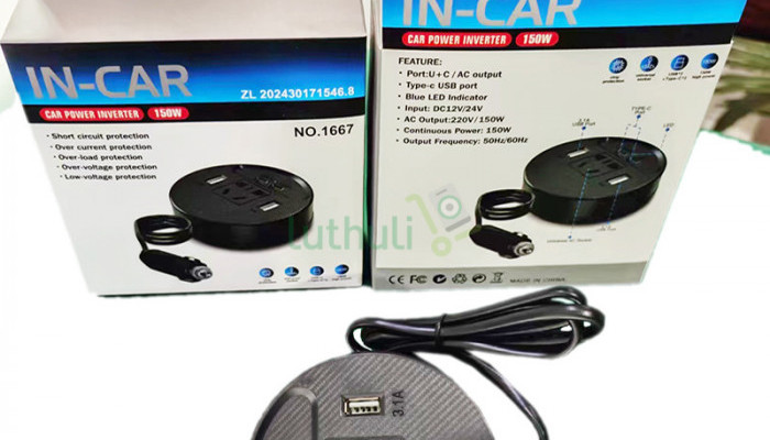 150W Power Inverter Car Charger DC to AC