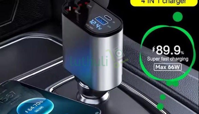 120W Retractable 4-in-1 Fast  Car Charger
