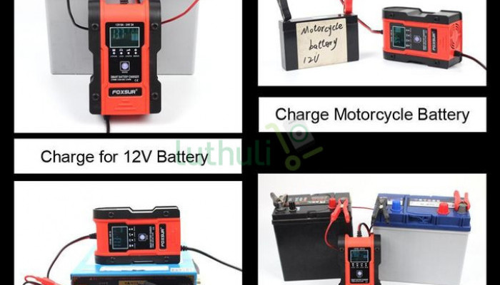 FOXSUR Lithium Battery Charger, 12V/24V 6Amp Full Automatic Intel