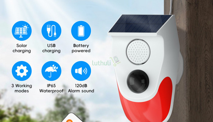 Solar Powered Infrared Motion Sensor Detector