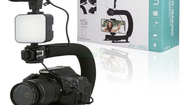 Vlogging Kit with LED Light Tripod Phone Holder Remote Control