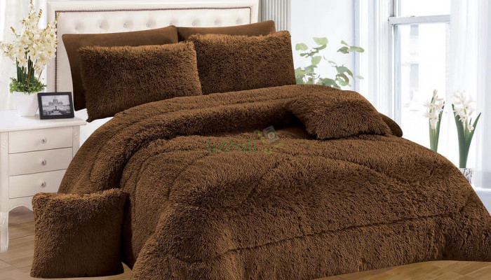 6pcs Fluffy Full(6*7) Duvet Set-colour varies